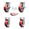 Service Caster 6 Inch Red Poly on Cast Iron Caster Brakes/Swivel Locks and 2 Rigid SCC, 2PK SCC-35S620-PUB-RS-SLB-BSL-2-R-2 - alternate 7